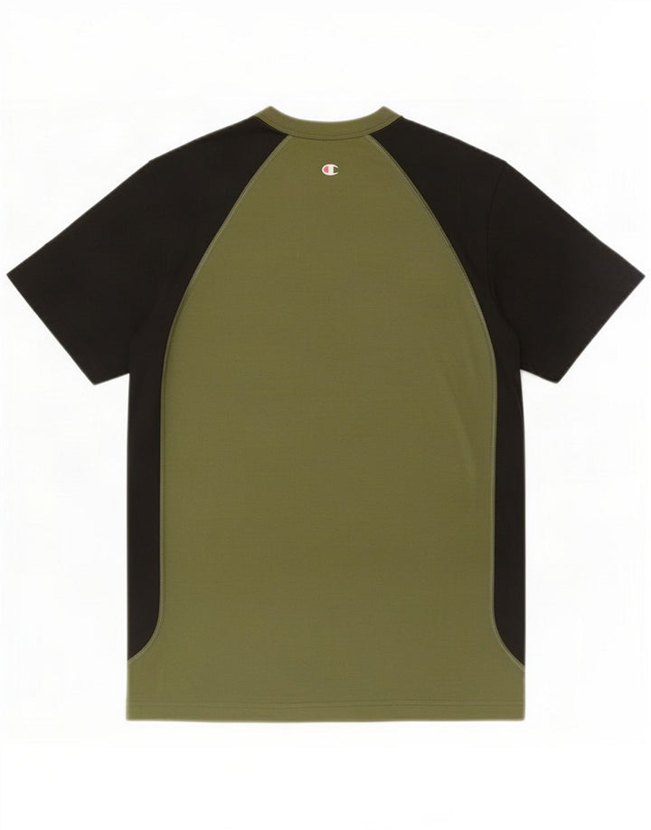 Champion Camiseta para hombre Top Small Verde Colorblock Poliéster