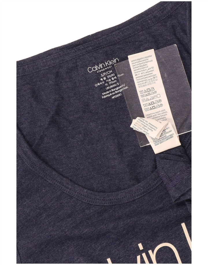 CALVIN KLEIN Top sin mangas con gráfico para hombre pequeño de algodón azul marino