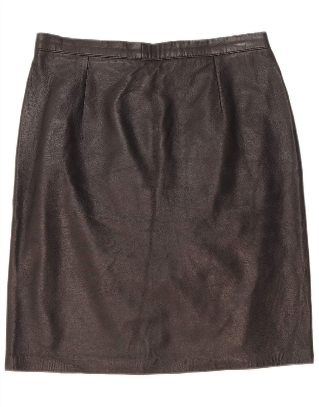 Falda de cuero vintage para mujer W28 Negro medio