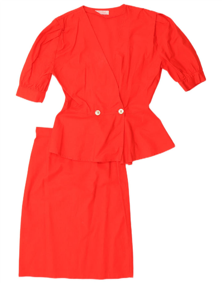 Conjunto de falda vintage de 2 piezas para mujer IT 42 Medium W28 Rojo