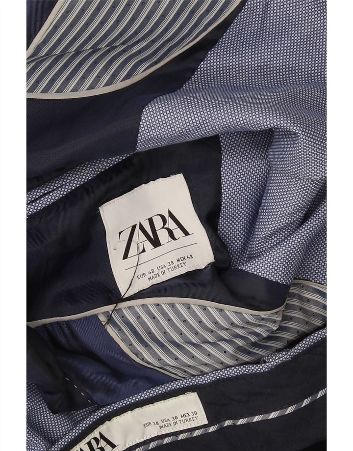 Zara Traje de 2 botones para hombre EU 48 Medium W32 L28 Azul