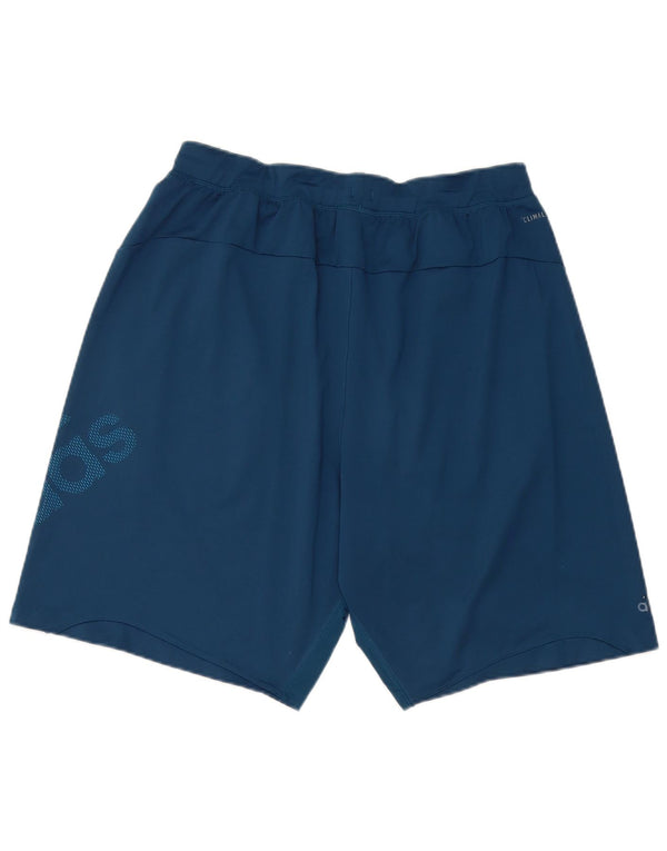 Adidas Mens Climalite Graphic Sport Shorts Large Blue Polyester