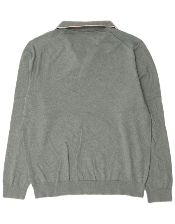 Marks & Spencer - Jersey de cuello polo para hombre, talla grande, algodón verde