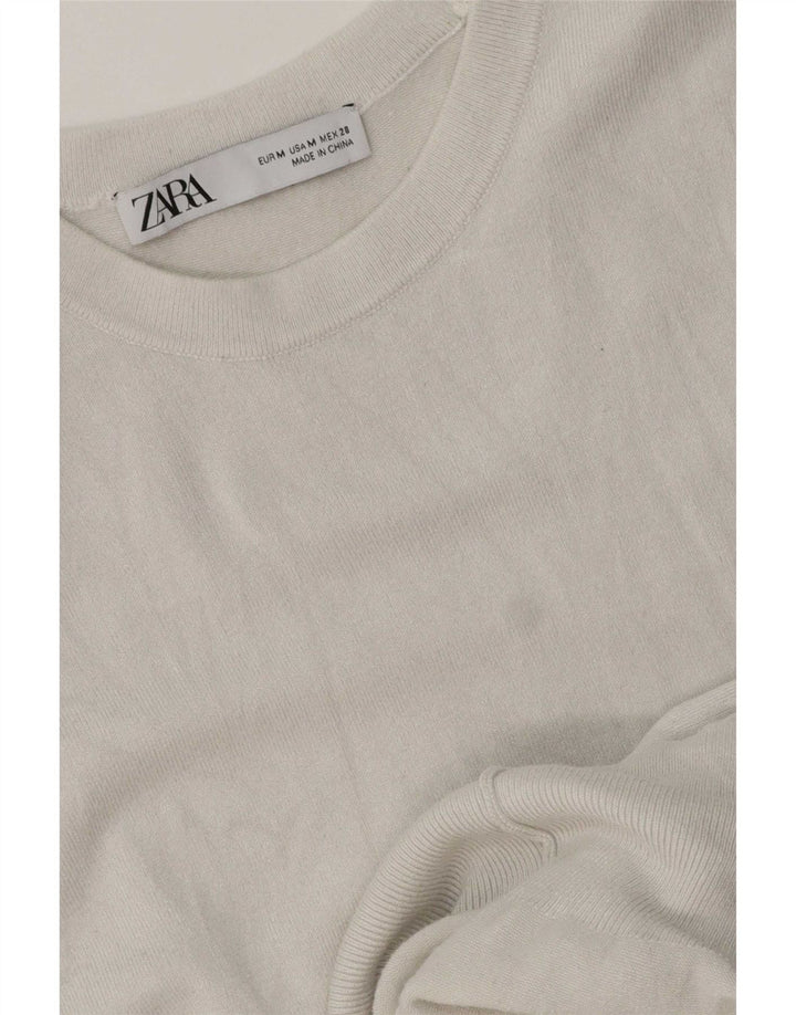 Zara Mujer Chaleco Tank Top Reino Unido 12 Mediano Blanco