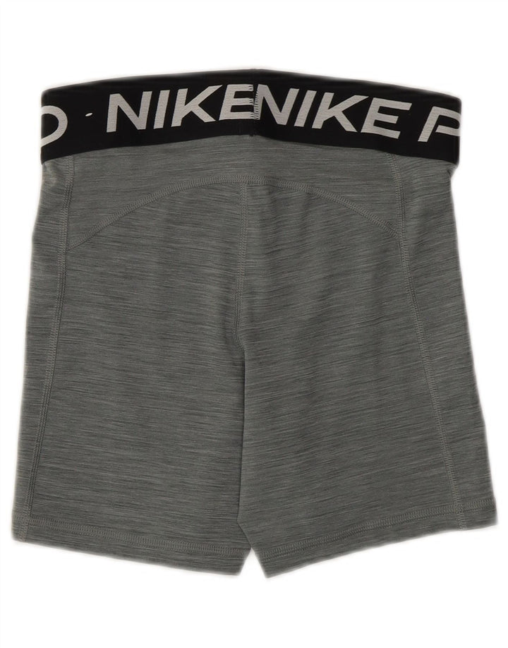 NIKE Pantalones cortos deportivos Dri Fit Graphic para mujer UK 10 Pequeño poliéster gris