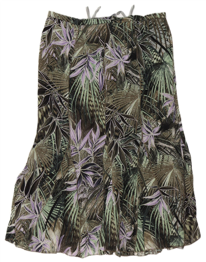 GELCO Falda trompeta de cintura alta para mujer UK 16 Large W32 Verde Floral