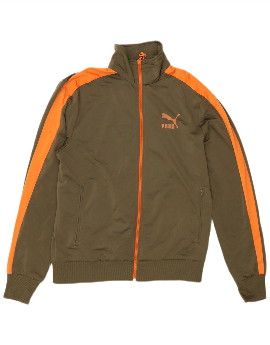 Puma Hombre Chándal Top Jacket Medium Caqui Colorblock Poliéster