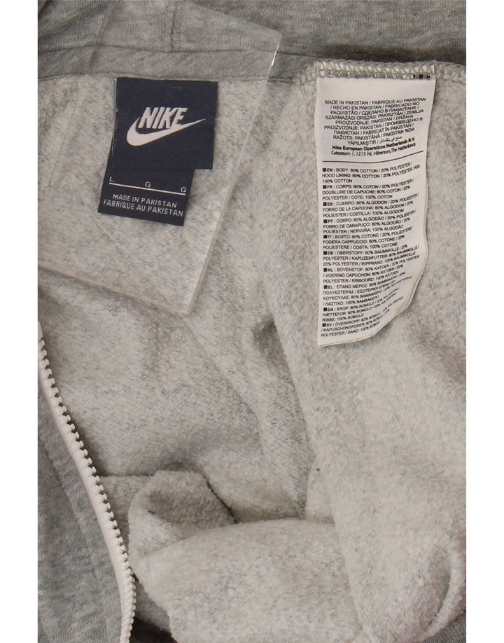 NIKE - Sudadera con capucha y cremallera para mujer, talla 40, talla grande, algodón gris