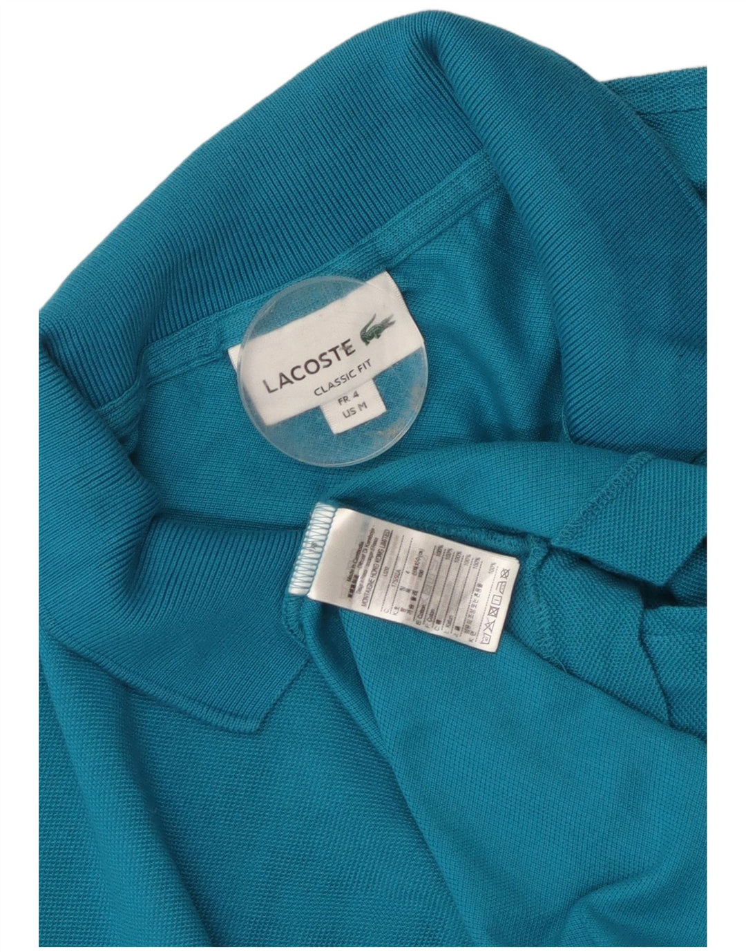 Lacoste Polo de ajuste clásico para hombre talla 4 algodón azul mediano