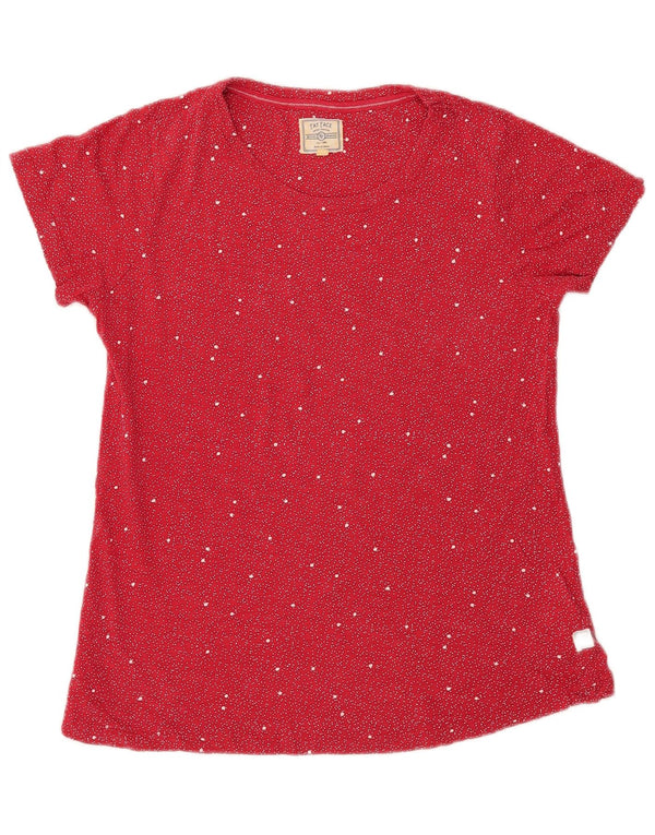 FAT FACE Camiseta para mujer Top UK 10 Small Red Spotted Cotton