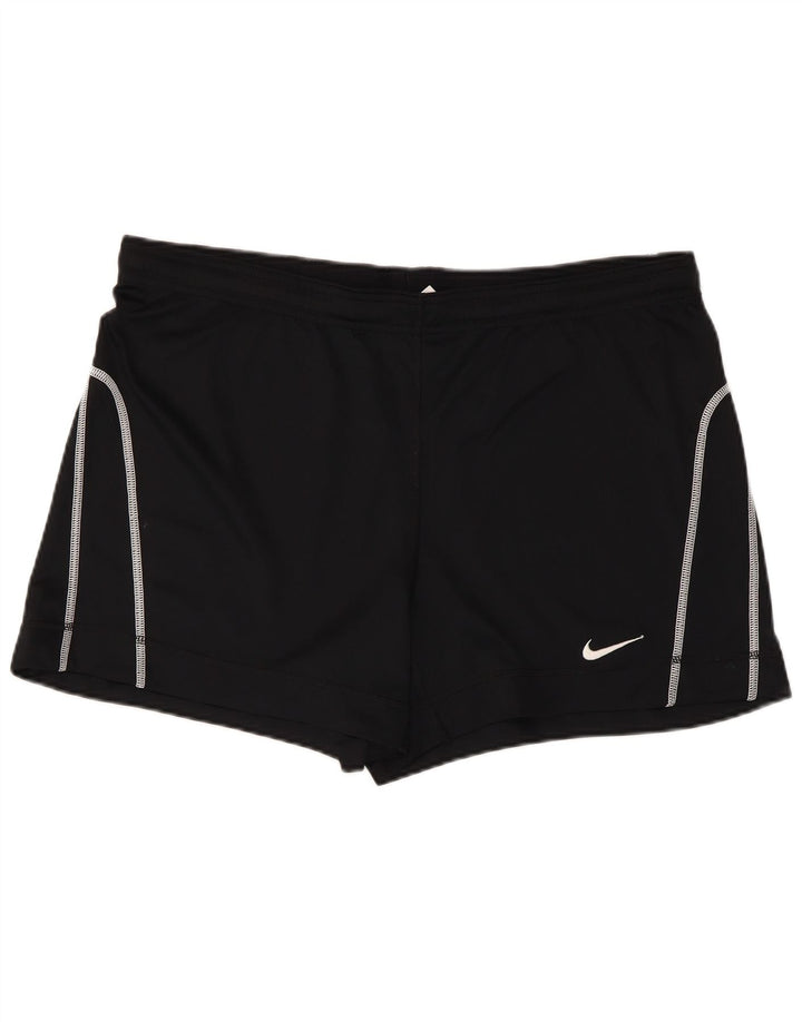 NIKE Pantalones cortos deportivos Dri Fit para mujer UK 16/18 Grande Poliéster negro