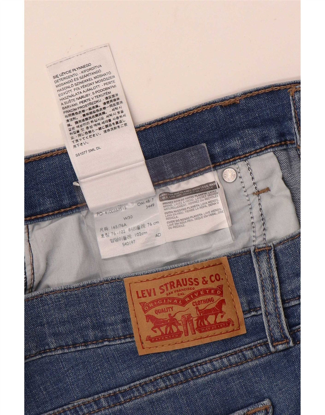 Shorts Levi's Mujer W30 Algodón Azul Medio