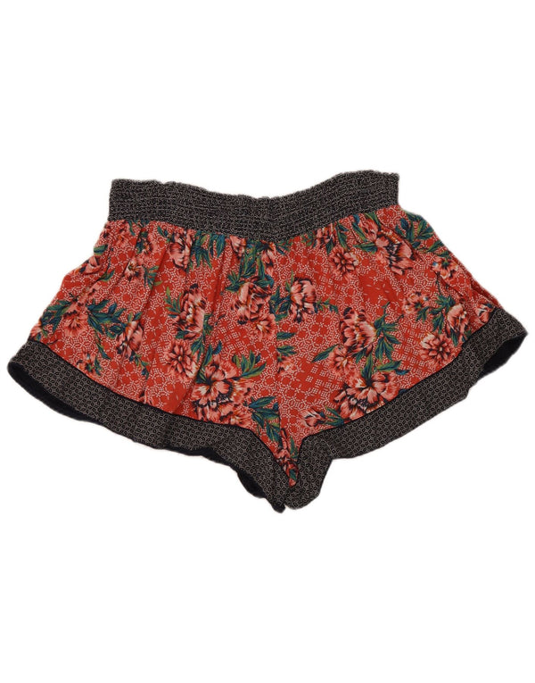Marks & Spencer Pantalones cortos casuales para mujer UK 22 3XL W40 Viscosa floral naranja