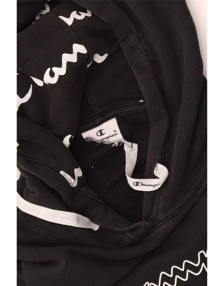 Champion Sudadera Con Capucha Gráfica Para Hombre Jersey Pequeño Negro