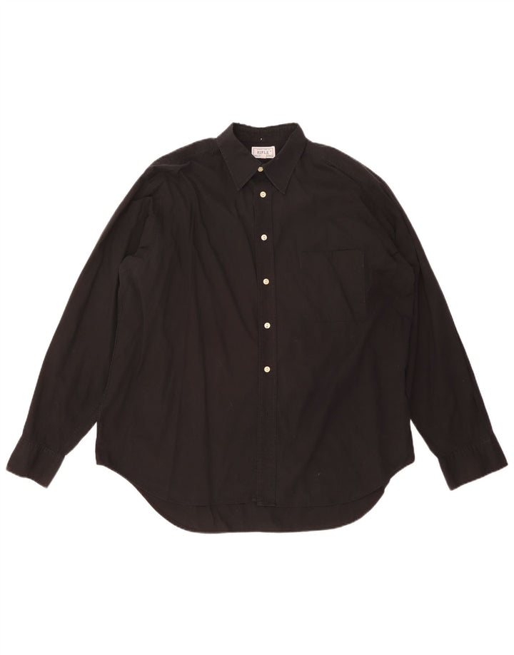 Camisa de corte relajado para hombre Rifle Algodón negro mediano
