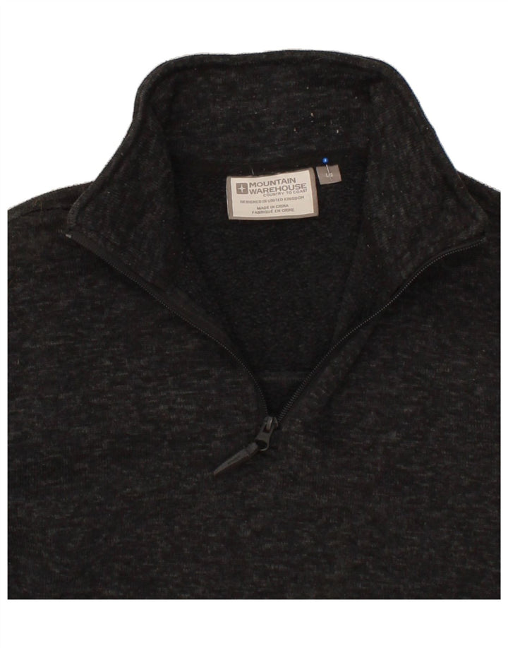 MOUNTAIN WAREHOUSE Mens Zip Neck Sweatshirt Jumper Large Grey Flecked Vintage Mountain Warehouse and Second-Hand Mountain Warehouse from Messina Hembry 