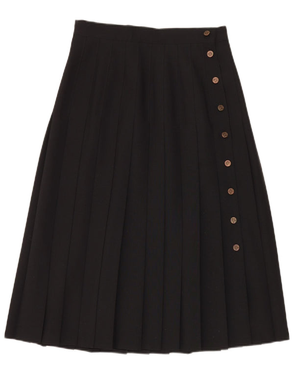 St. Bernard Falda Plisada de Cintura Alta para Mujer UK 12 Medium W26 Negro