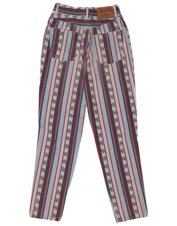 Vintage mujer cintura alta pantalones casuales IT 42 Medio W28 L29 Multicolor