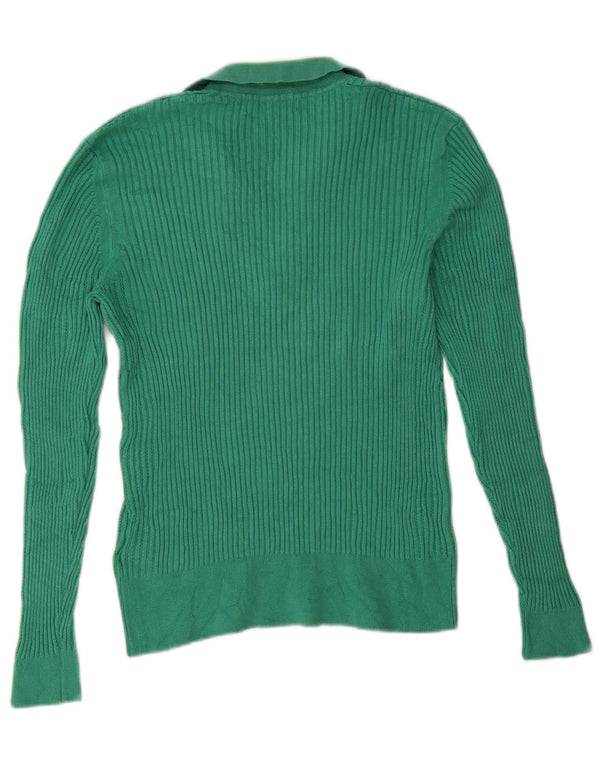 Marks & Spencer Suéter tipo jersey con cuello tipo polo para mujer UK 44 Viscosa verde grande