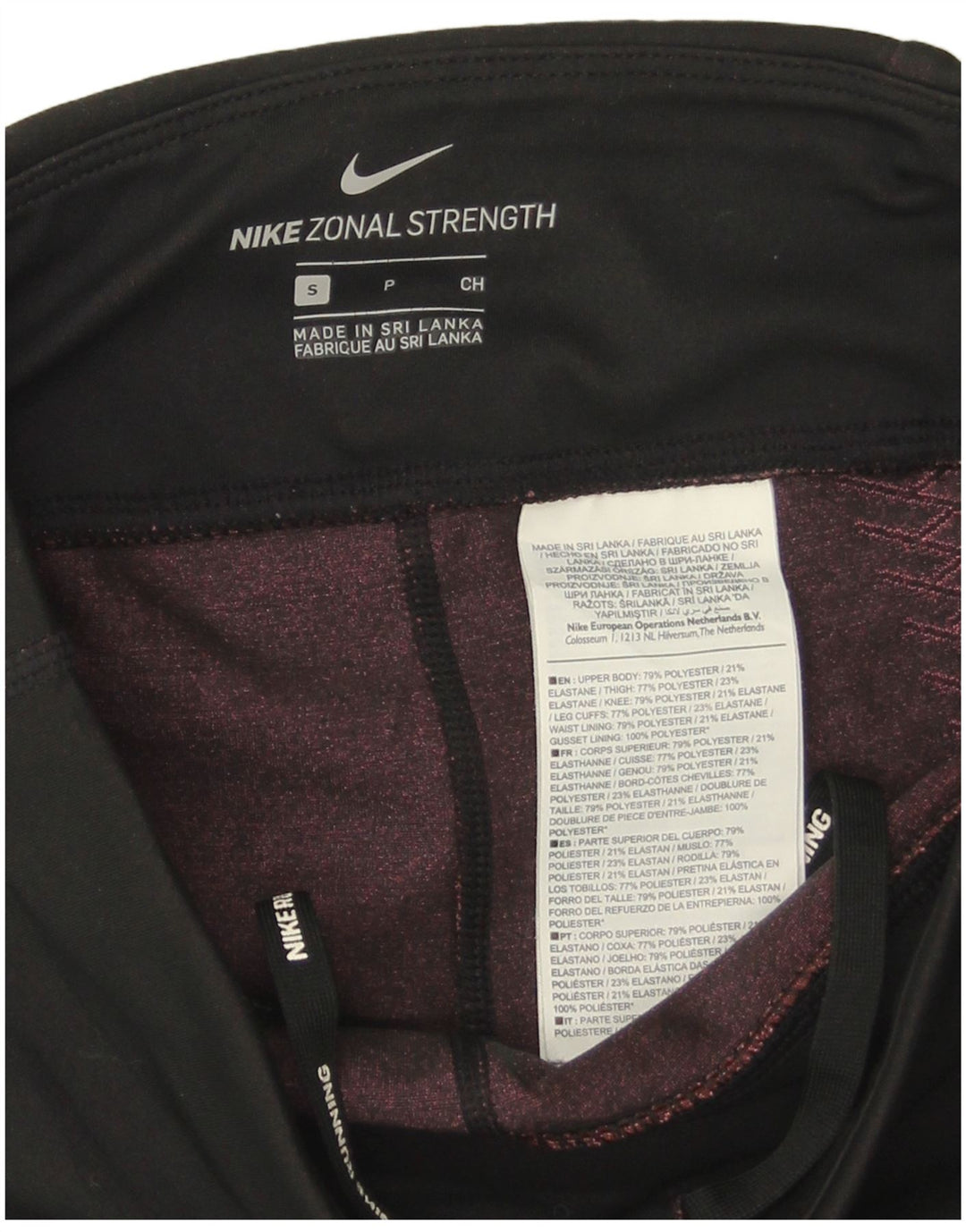 Nike Dri Fit Capri Leggings para mujer UK 8 Pequeño Negro Geométrico Poliéster