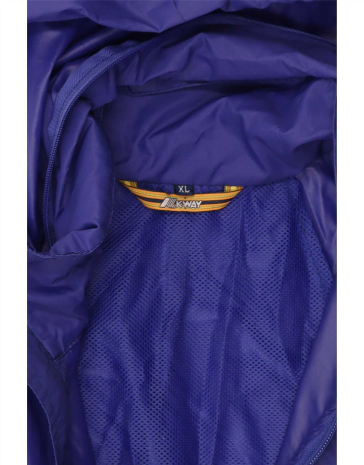 K-Way Chaqueta impermeable con capucha para hombre UK 42 XL Azul