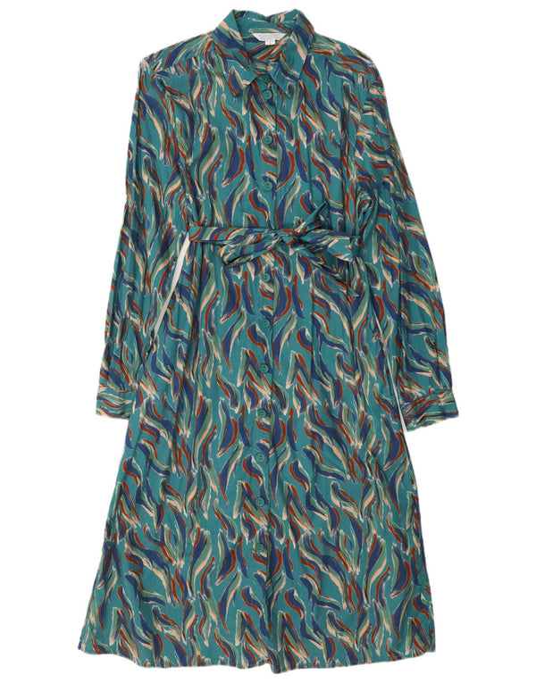 Country Collection Vestido camisero de manga larga para mujer UK 44 Medium Turquesa