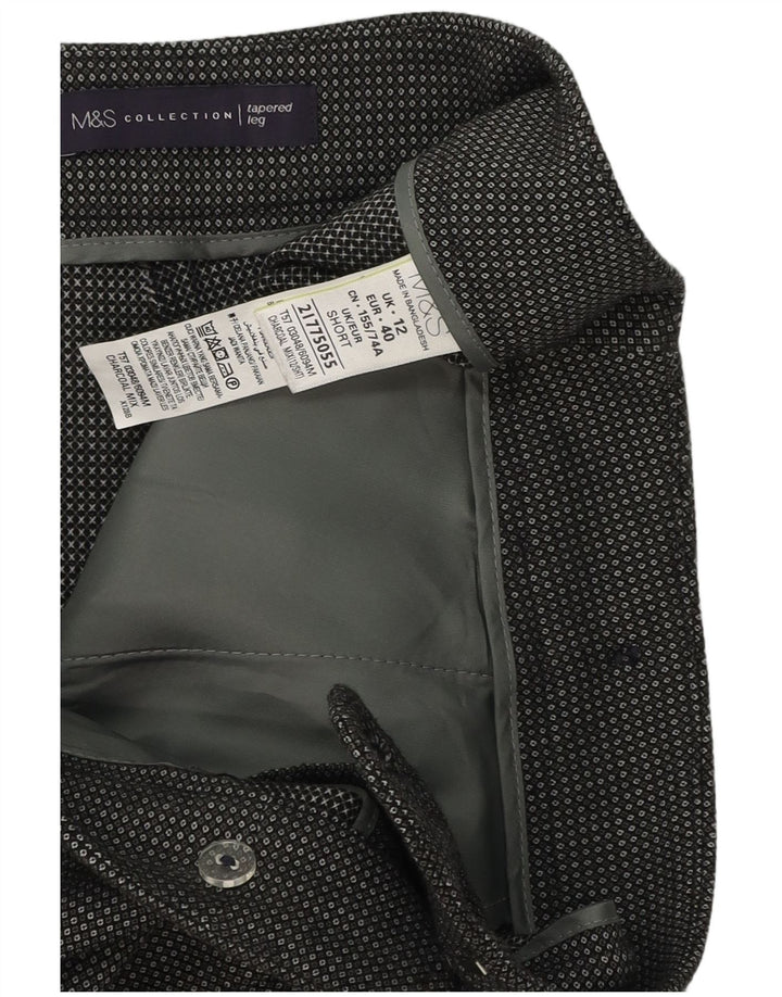 Marks & Spencer Pantalones cortos de traje para mujer UK 12 Medium W34 L26 Grey Check