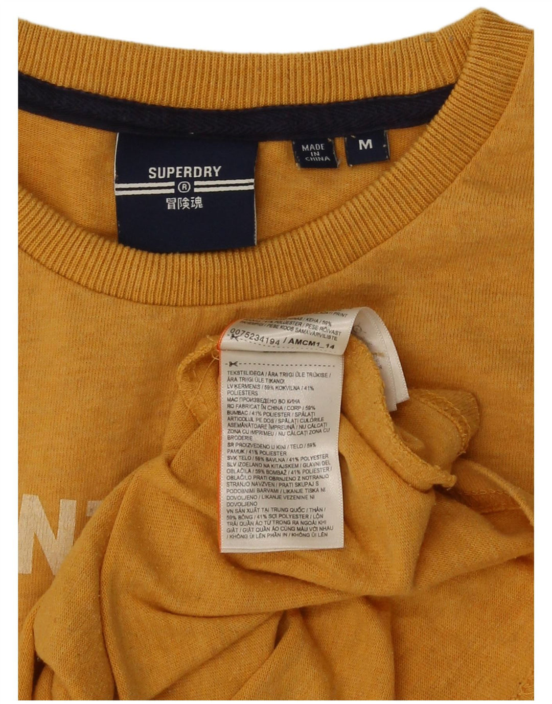 Superdry Camiseta Gráfica De Algodón Amarillo Medio Para Hombre