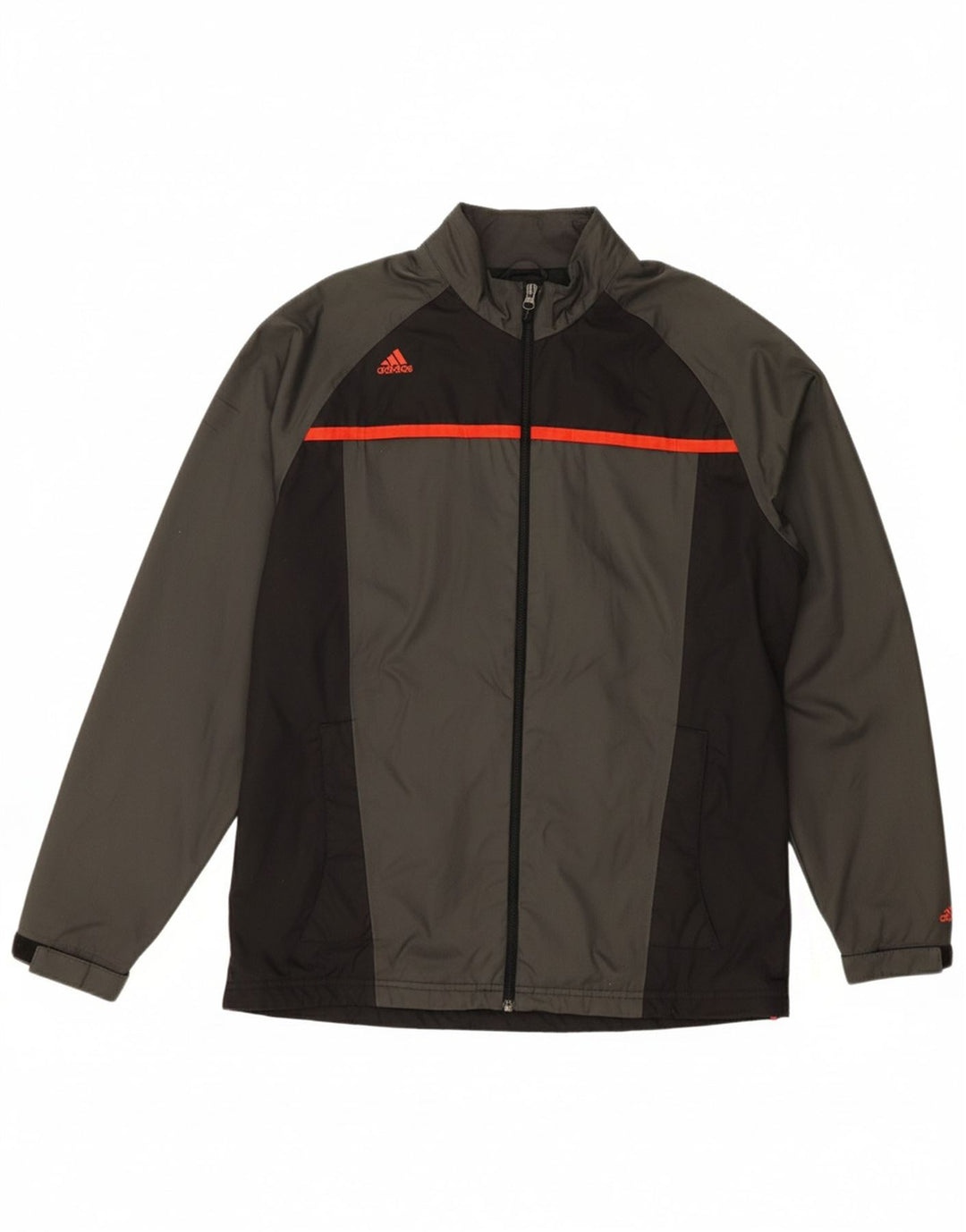 ADIDAS Mens Clima Proof Rain Jacket UK 40 Large Grey Colourblock Polyester