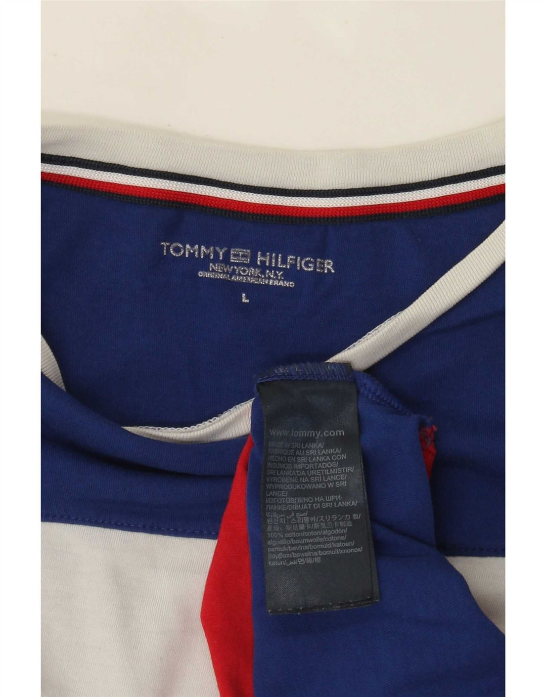 Tommy Hilfiger Camiseta gráfica para hombre Top grande multicolor con bloques de color