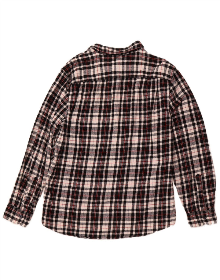 Jack Wills Camisa de franela de corte clásico a cuadros para hombre XL Algodón a cuadros negro