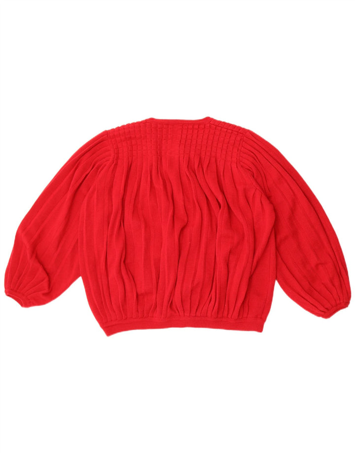 The Castle Collection Suéter tipo cárdigan extragrande para mujer Reino Unido 44 Mediano Rojo