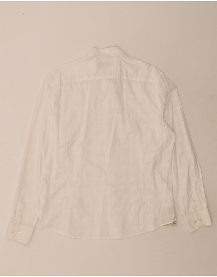MASSIMO DUTTI Mens Shirt XL White Check Cotton Vintage Massimo Dutti and Second-Hand Massimo Dutti from Messina Hembry 