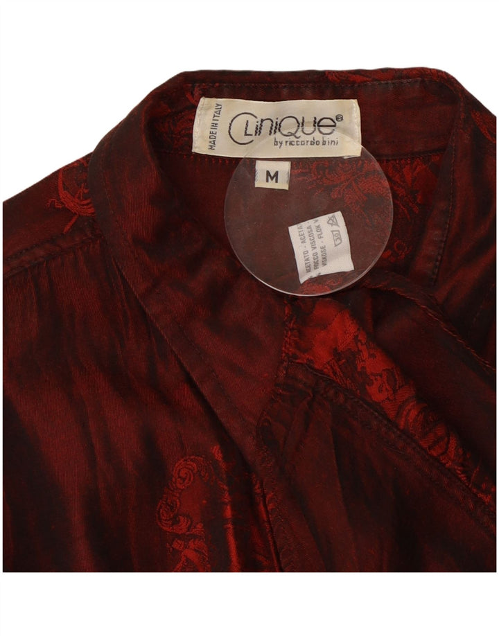 Camisa CLINIQUE para hombre de Riccardo Bini de acetato floral en color burdeos medio
