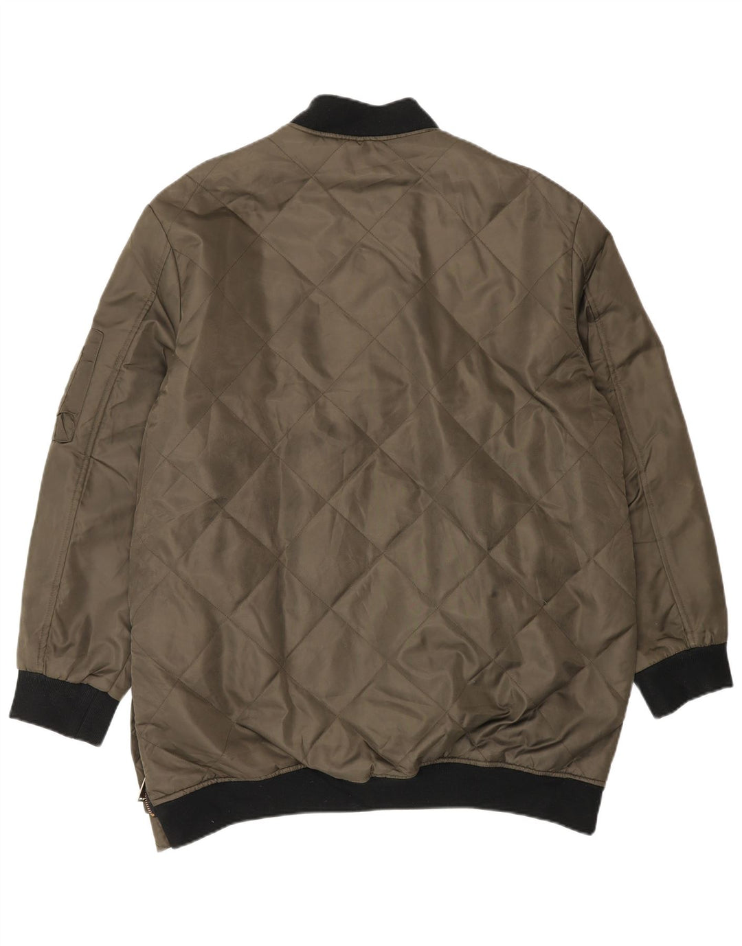 Zara Hombre Cazadora Bomber UK 42 XL Caqui Colorblock Poliéster