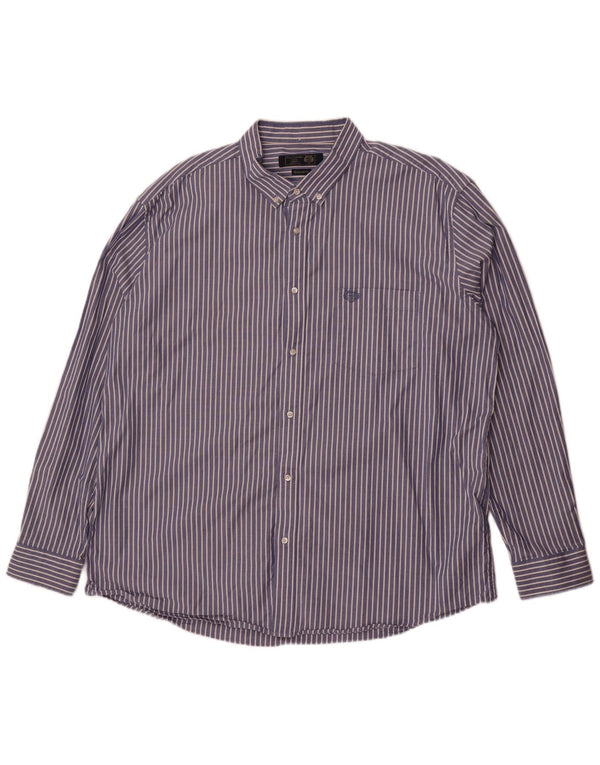 Paul Costelloe Camisa de corte regular para hombre 3XL Algodón a rayas azules