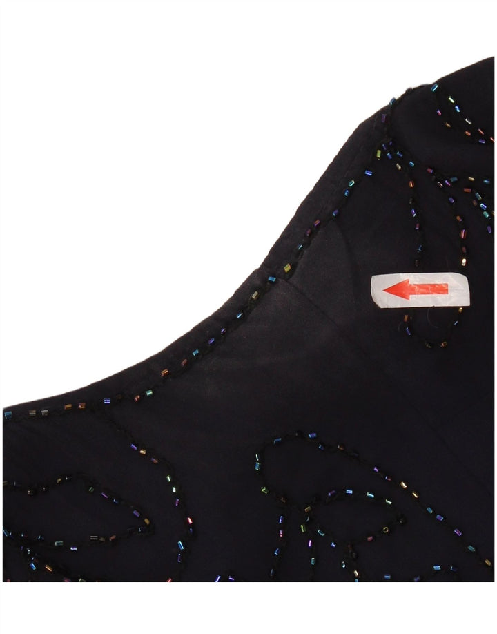 Marks & Spencer Vestido acampanado sin mangas para mujer UK 46 Poliéster morado grande