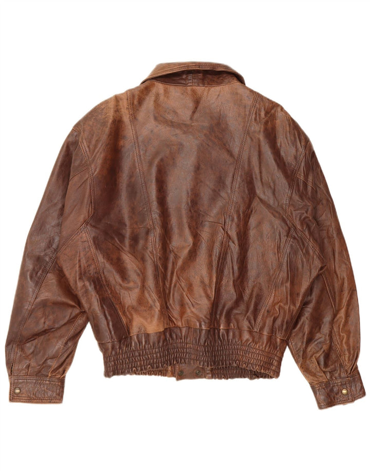 Chaqueta motera de cuero para hombre Alta Moda IT 48 Marrón medio