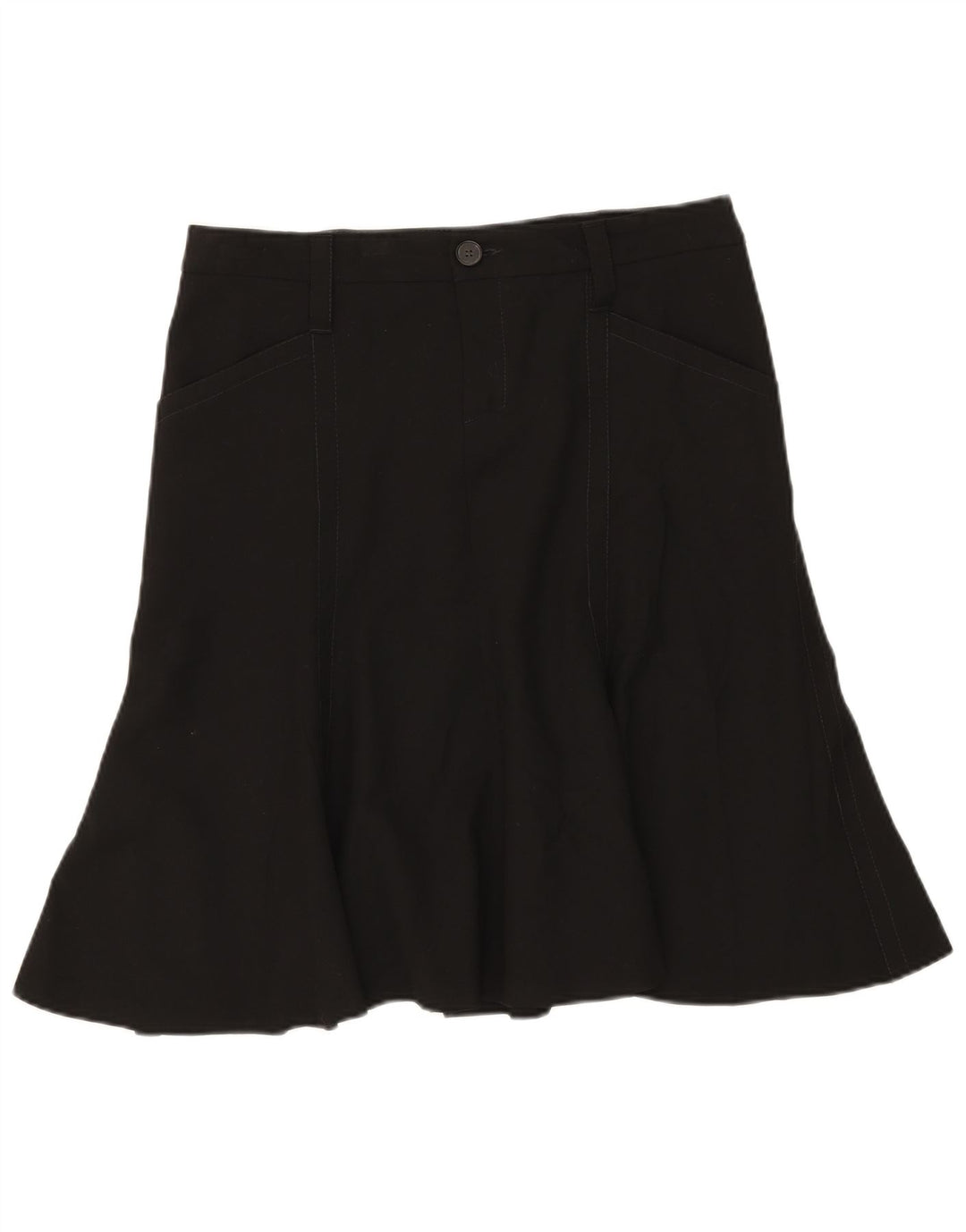 Zara Falda Acampanada para Mujer EU 42 Grande W32 Rayón Negro