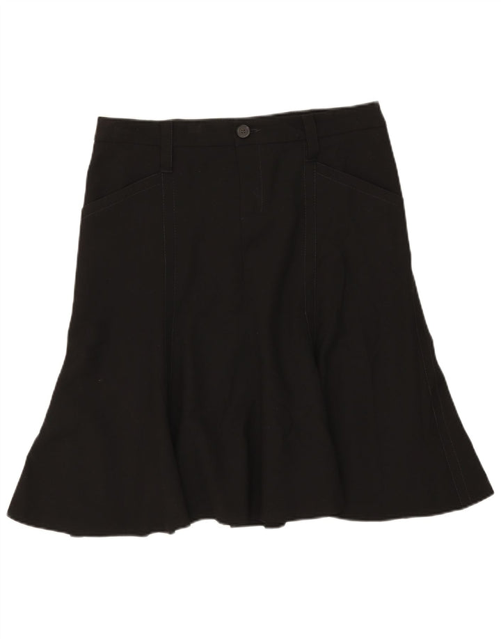 Zara Falda Acampanada para Mujer EU 42 Grande W32 Rayón Negro