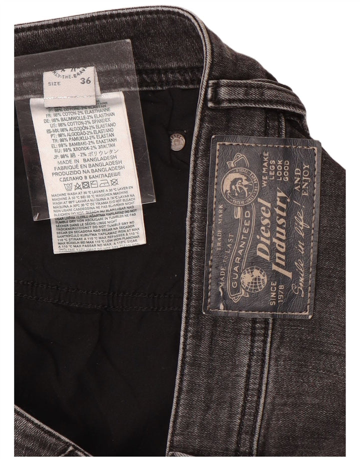 Diesel Hombre Vaqueros Slim Desgastados W36 L32 Algodón Gris