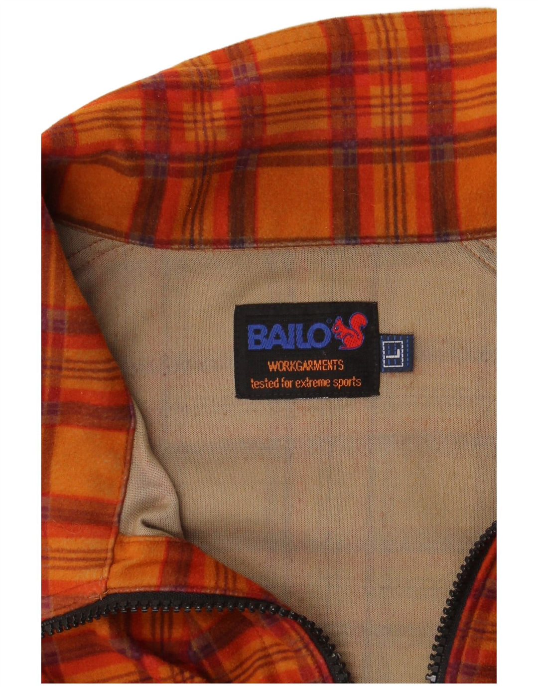 BAILO Camisa de franela holgada para hombre con cuadros naranja grande