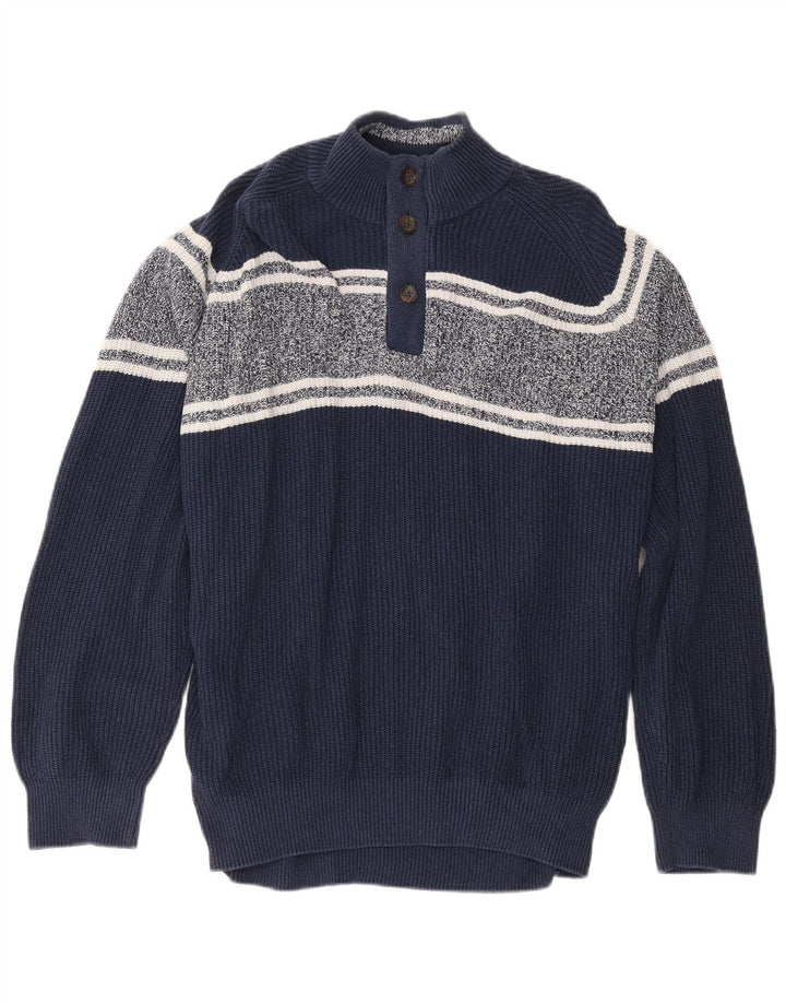 Marks & Spencer Jersey con cuello y botones para hombre, talla 2XL, color azul marino