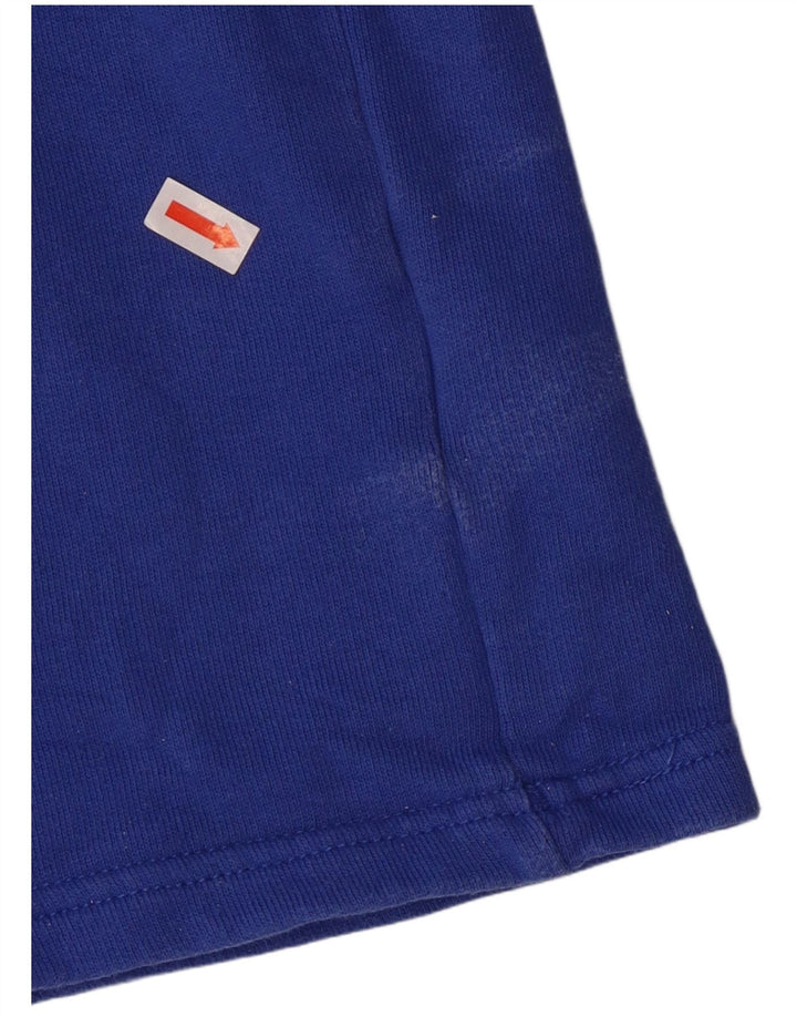 Reebok Hombre Graphic 1/4 Zip Sudadera Jumper Algodón Azul Medio