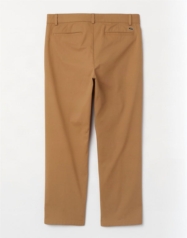 Lacoste Mens Straight Chino Trousers Size 46 Large W36 L32 Beige Cotton