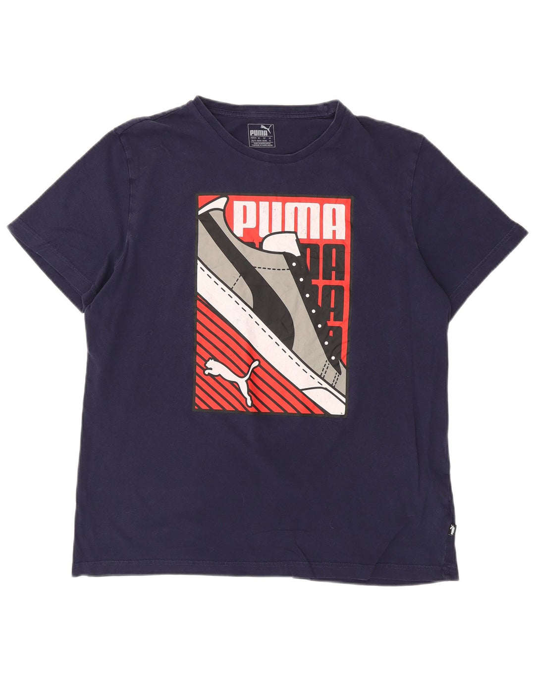 PUMA Camiseta gráfica para hombre Top XL Algodón azul marino