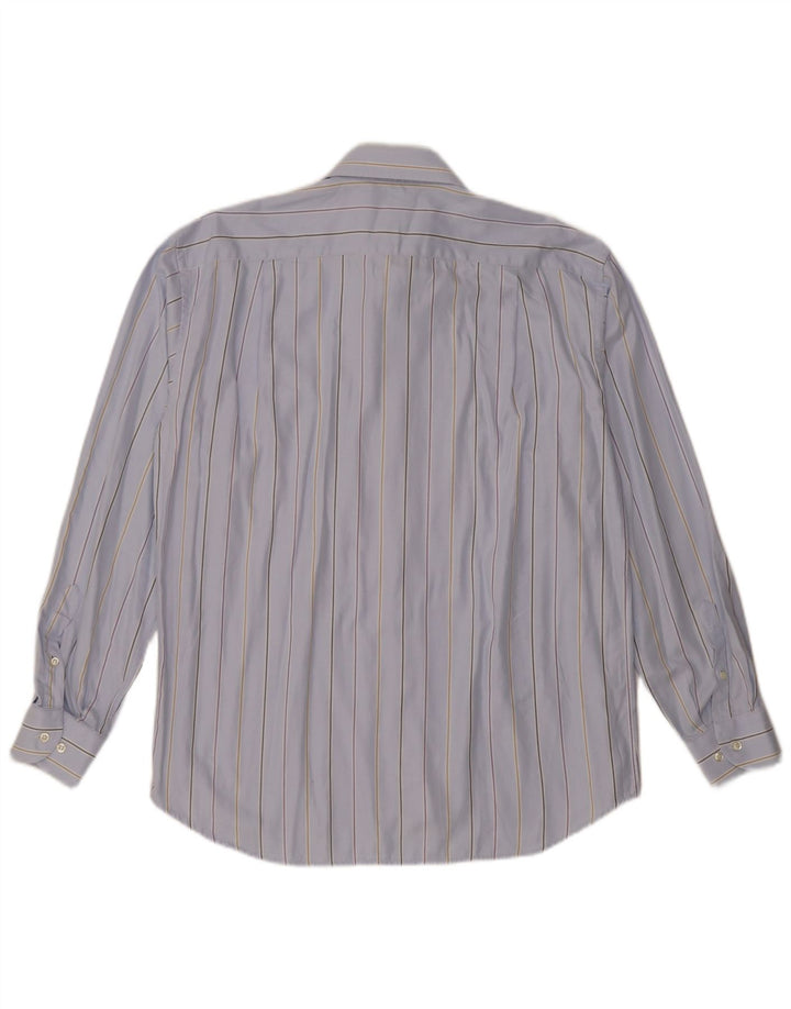 Roccobarocco Camisa para hombre Talla 42 16 1/2 Grande Azul Rayas