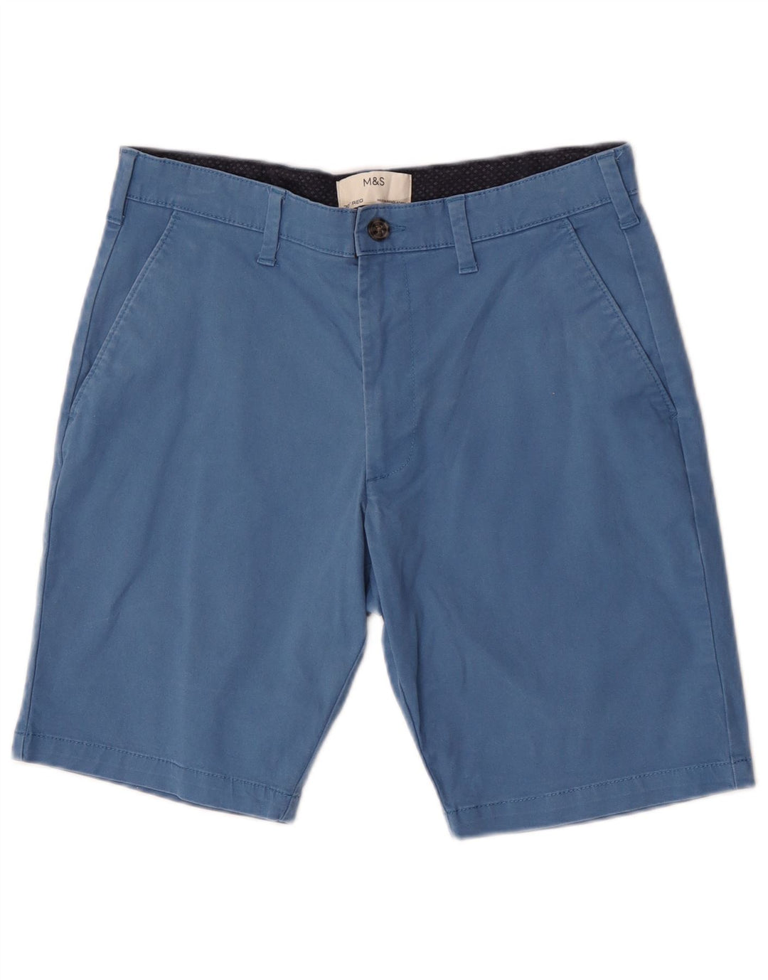 Marks & Spencer Pantalones cortos chinos para hombre W30 Algodón azul medio