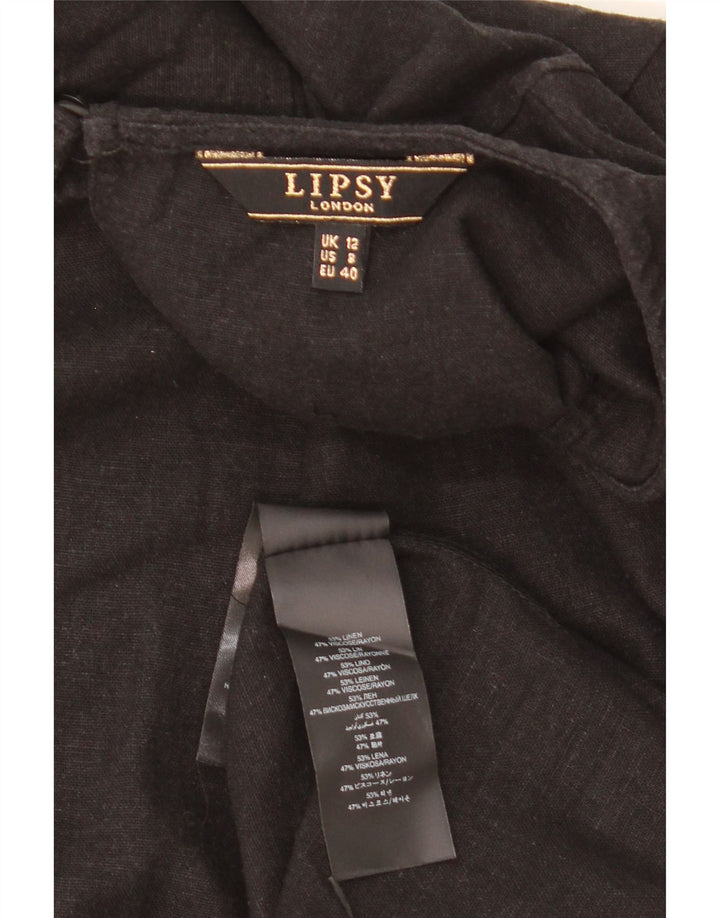 Vestido recto Lipsy para mujer, talla 44, talla mediana, lino negro