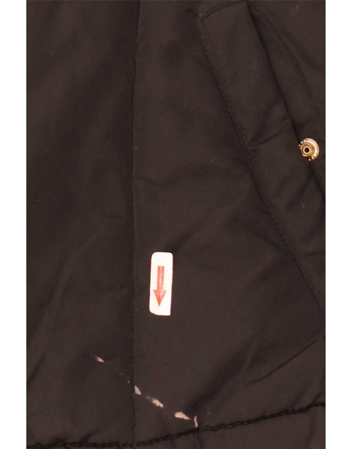 Topshop Chaqueta acolchada extragrande con capucha para mujer UK 8 Small Poliéster negro